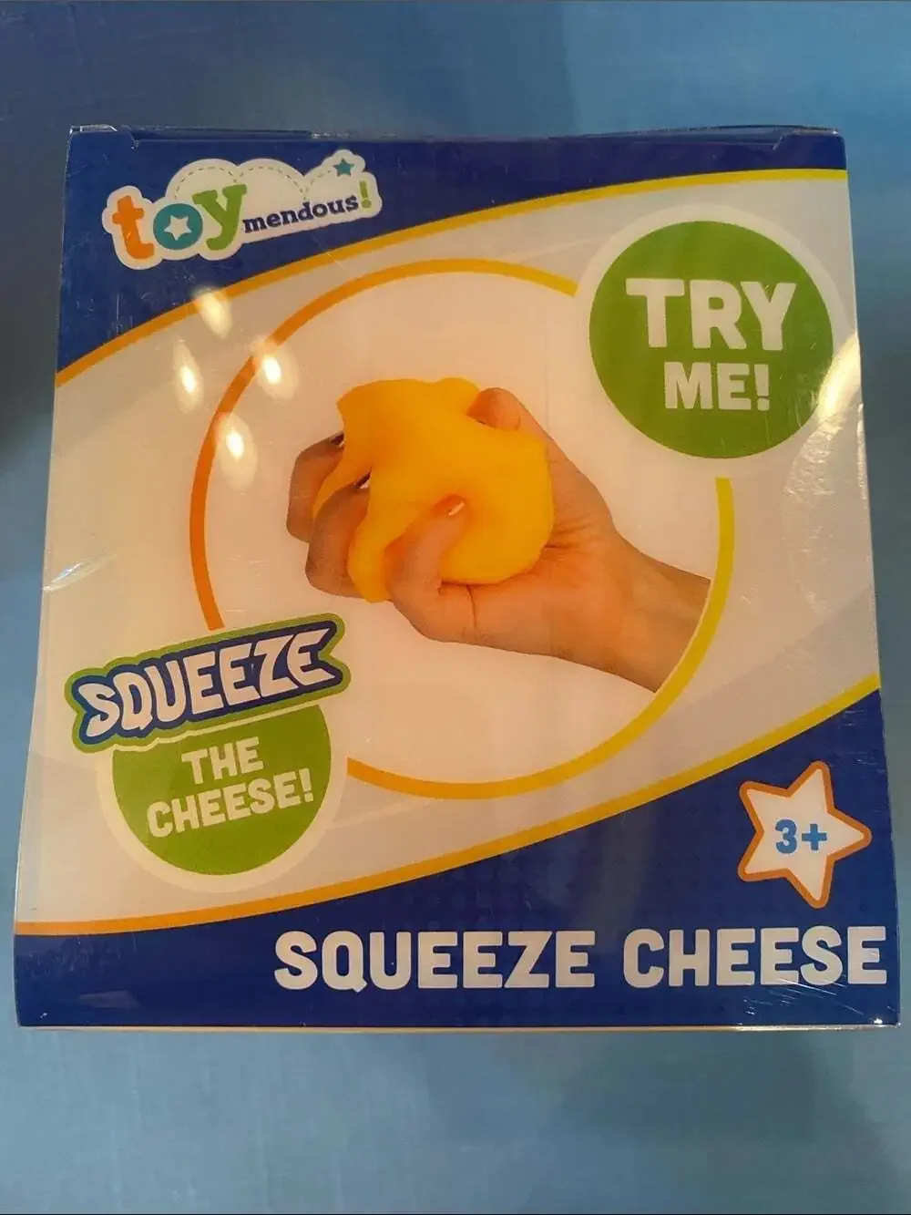 Toymendous Squeeze Cheese Squishy Toy Yellow Sensory Fidget